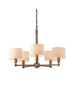 Endon Lighting - Indara - 71345 - Hammered Bronze Natural 5 Light Ceiling Pendant Light