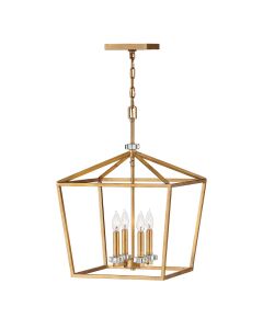 Quintiesse - Stinson - QN-STINSON-4P-L-DBR - Distressed Brass 4 Light Ceiling Pendant Light