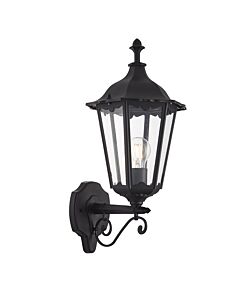 Endon Lighting - Burford - 76546 - Black Clear Glass IP44 Outdoor Wall Light