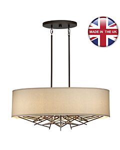 Elstead Lighting - Taiko - TAIKO5-ISLE - Olde Bronze Oatmeal 5 Light Ceiling Pendant Light