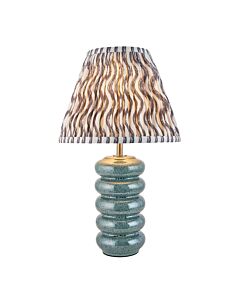 Endon Lighting - Squash & Ripple 25cm - 116486 - Ocean Spray Aged Brass Grey Ceramic Table Lamp With Shade