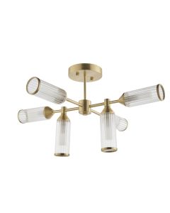 Westchester - Satin Brass & Glass Semi Flush