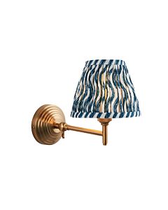 Endon Lighting - Obelisk Fold & Ripple 16cm - 115720 - Aged Brass Blue Wall Light