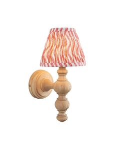 Endon Lighting - Bibury & Ripple 16cm - 114308 - Ash Wood Aged Brass Pink Wall Light