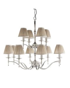 Interiors 1900 - Stanford - 63632 - Nickel Beige 12 Light Chandelier