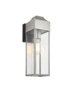 Edgerton - Silver Clear Glass IP44 Outdoor Wall Light