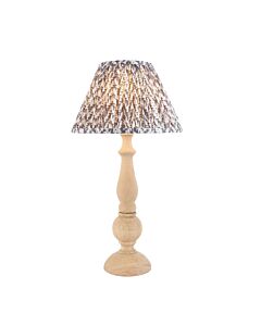 Endon Lighting - Hidcote & Leaf 30cm - 114743 - Natural Wood Aged Brass Grey Table Lamp With Shade