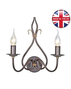 Elstead Lighting - Windermere - WM2 - Rustic Brown Gold 2 Light Wall Light