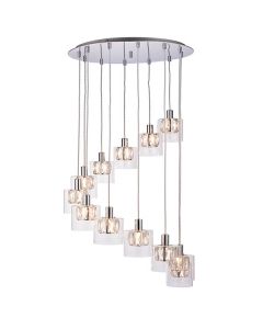 Endon Lighting - Verina - 76518 - Chrome Clear Crystal Glass 12 Light Ceiling Pendant Light