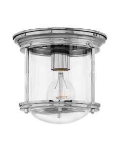 Quintiesse - QN-HADRIAN-MINI-F-CM-CLEAR - Hadrian 1 Light Flush Mount - Clear Glass - Chrome