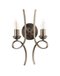 Interiors 1900 - Penn - CA7W2BB - Brushed Brass 2 Light Wall Light