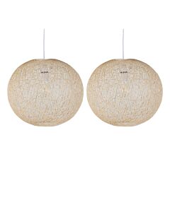Set of 2 Abaca - Natural 14 inch Globe Ceiling Light Shades