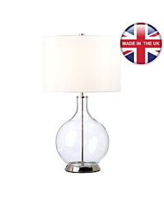 Elstead Lighting - Orb - ORB-CLEAR-PN-WHT - Nickel White Table Lamp With Shade