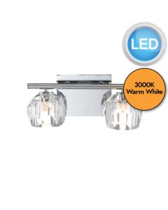 Quintiesse - Regalia - QN-REGALIA2-PC-BATH - LED Chrome Clear Glass 2 Light IP44 Bathroom Wall Light