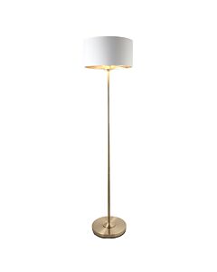 Endon Lighting - Highclere - 112571 - Antique Brass Vintage White Floor Lamp