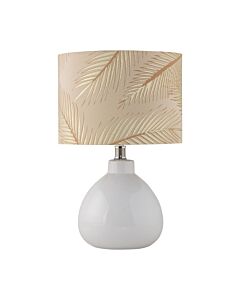 Tuscan - White Ceramic Lamp with Tropical Champagne Shade