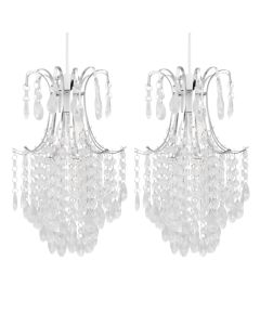 Set of 2 Chandelier Style Easy Fit Ceiling Light Shades