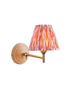 Endon Lighting - Wood Fold & Ikat 16cm - 115856 - Ash Wood Pink Wall Light