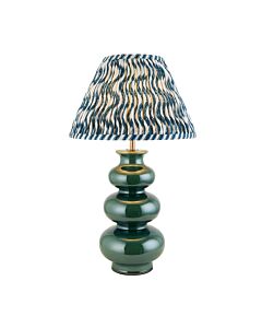 Endon Lighting - Monroe & Ripple 30cm - 116467 - Green Aged Brass Blue Ceramic Table Lamp With Shade