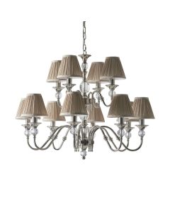 Interiors 1900 - Polina - 63581 - Nickel Beige 12 Light Chandelier