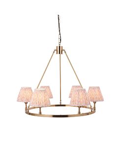Endon Lighting - Chester - 114514 - Aged Brass Peach 6 Light Ceiling Pendant Light