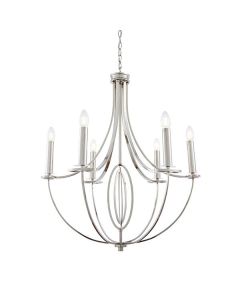 Endon Lighting - Whistle - WHISTLE-6NI - Nickel 6 Light Chandelier