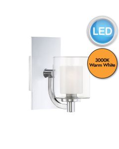 Quoizel Lighting - Kolt - QZ-KOLT1-PC-BATH - LED Chrome Clear Opal Glass IP44 Bathroom Wall Light