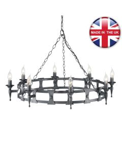 Elstead - Saxon SAX8-BLK-SIL Chandelier