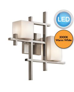 Kichler Lighting - City Lights - KL-CITY-LIGHTS2 - LED Pewter Opal Glass 2 Light Wall Light