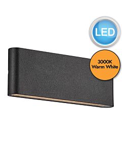 Nordlux - Kinver 26 - 2118181003 - LED Black Clear Glass IP54 Outdoor Wall Washer Light
