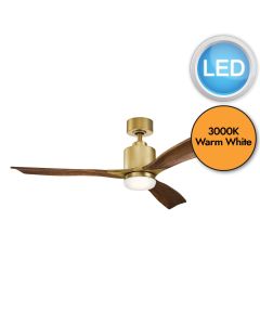 Kichler Lighting - Ridley Ii - KLF-RIDLEY2-52-NB - Natural Brass Cherry Wood Opal Glass Ceiling Fan