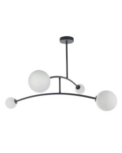 Isleworth - Matt Black and Opal Glass Ceiling Light