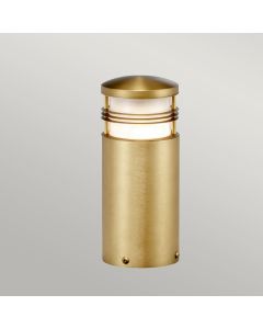 Elstead Lighting - Newbrighton - NEWBRIGHTON-B-BRASS - Antique Brass Opal IP55 Outdoor Post Light