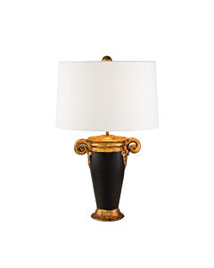 Flambeau Lighting - Gallier - FB-GALLIER-TL - Black Resin Gold White Table Lamp With Shade