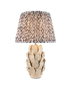 Endon Lighting - Layered Leaf & Leaf 35cm - 116453 - Cream Crackle Aged Brass Grey Ceramic Table Lamp With Shade