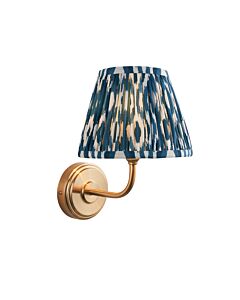 Endon Lighting - Step Arc & Ikat 20cm - 116053 - Aged Brass Blue Wall Light