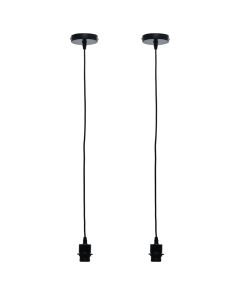 Set of 2 Cassidy - Black Ceiling Pendant Flex Suspension Kits for Easy Fit Shades