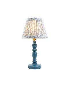 Endon Lighting - Bibury & Leaf 20cm - 115086 - Blue Aged Brass Table Lamp With Shade