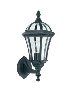 Endon Lighting - Drayton - YG-3500 - Black Clear Glass IP44 Outdoor Wall Light