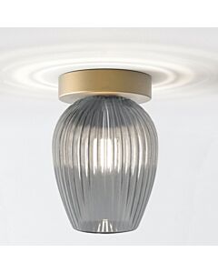 Astro Lighting - Tacoma - 5036008 & 1429028 - Antique Brass Clear Smoked Glass IP44 Bathroom Ceiling Flush Light