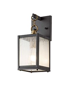 Quintiesse - Lahden - QN-LAHDEN2-S-WZC - Zinc Clear Seeded Glass IP44 Outdoor Wall Light