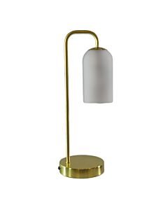 Victoria - Satin Brass Touch Lamp with Frosted Glass Shade