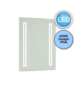 Battery Operated LED Illuminated Bathroom 600mm Strip Rectangular Mirror