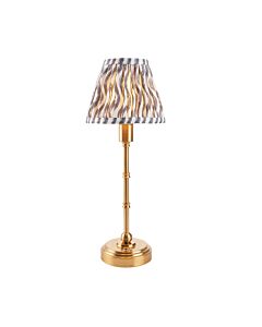 Endon Lighting - Burley Rechargeable & Ripple 16cm - 114803 - LED Aged Brass Grey Touch Table Lamp With Shade