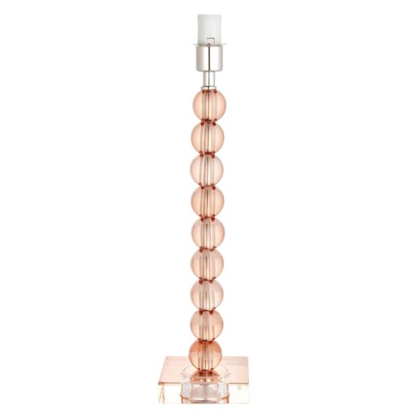 Endon Lighting - Adelie - 98106 - Blush Crystal Glass Nickel Base Only Table Lamp