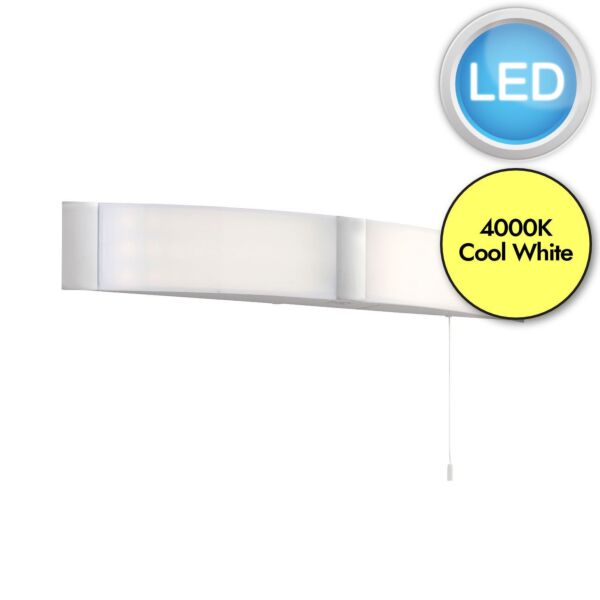 Saxby Lighting - Onan - 91797 - LED White Chrome Opal 2 Light IP44 Pull Cord Bathroom Shaver Wall Light