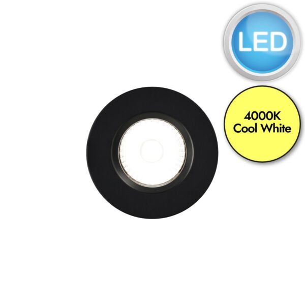 Nordlux - Fremont 1-Kit IP65 4000K - 2310046003 - LED Black IP65 Bathroom Recessed Ceiling Downlight