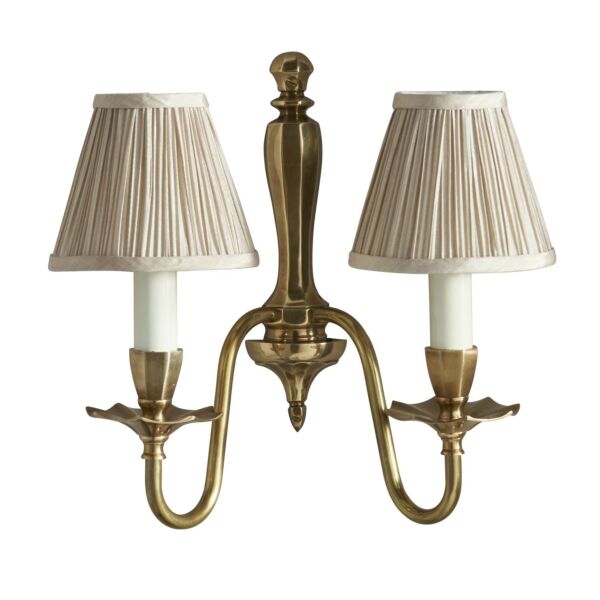 Interiors 1900 - Asquith - 63793 - Solid Brass Beige 2 Light Wall Light