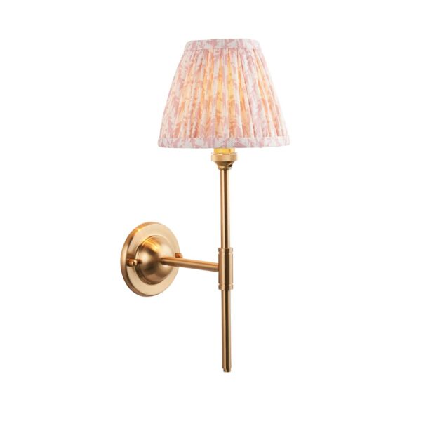 Endon Lighting - Dome T Bar & Leaf 16cm - 115611 - Aged Brass Peach Wall Light