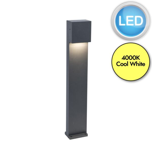 Lutec - Gemini XF - 7104001118 - LED Dark Grey Clear Glass IP54 Outdoor Post Light